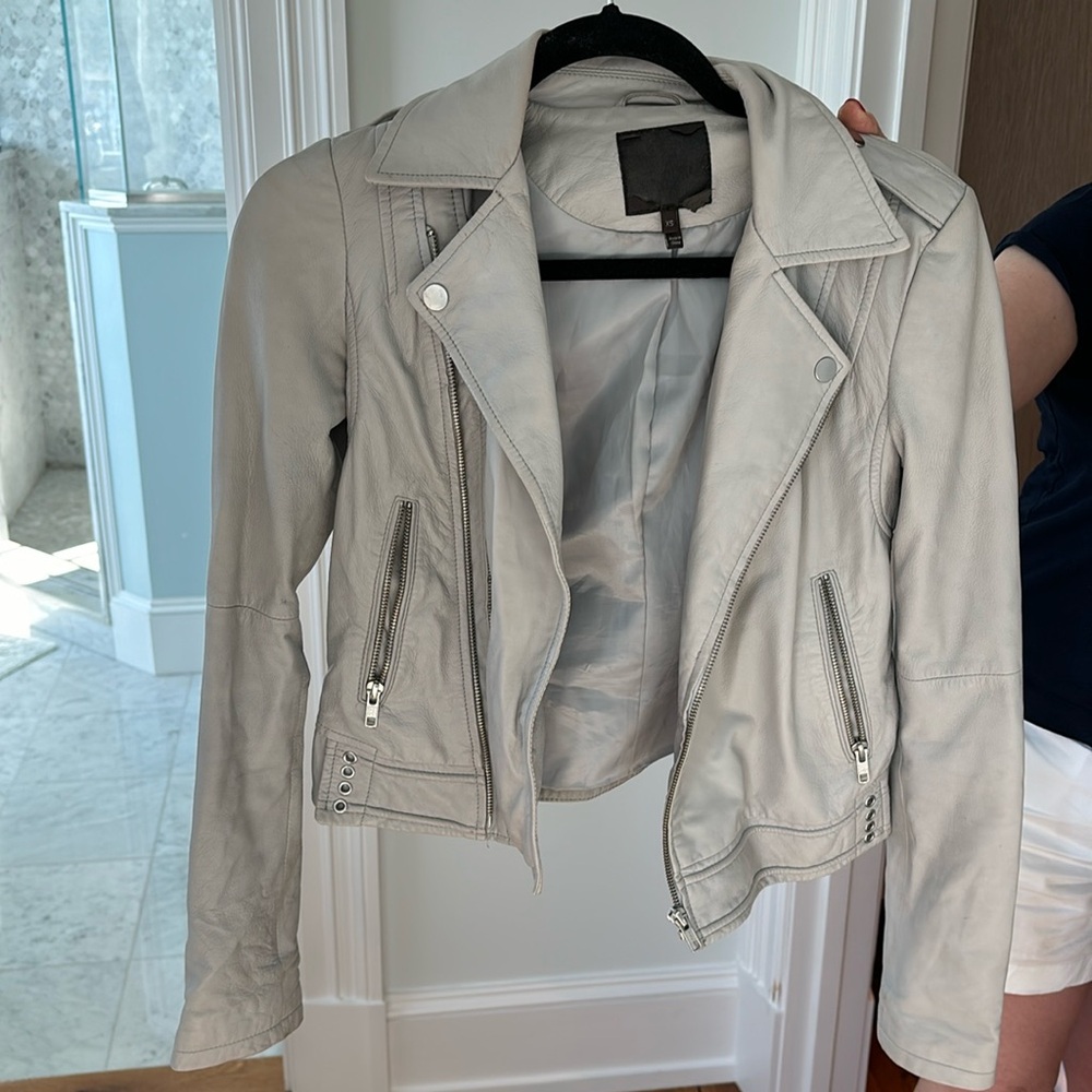 Joie Grey Leather Jacket